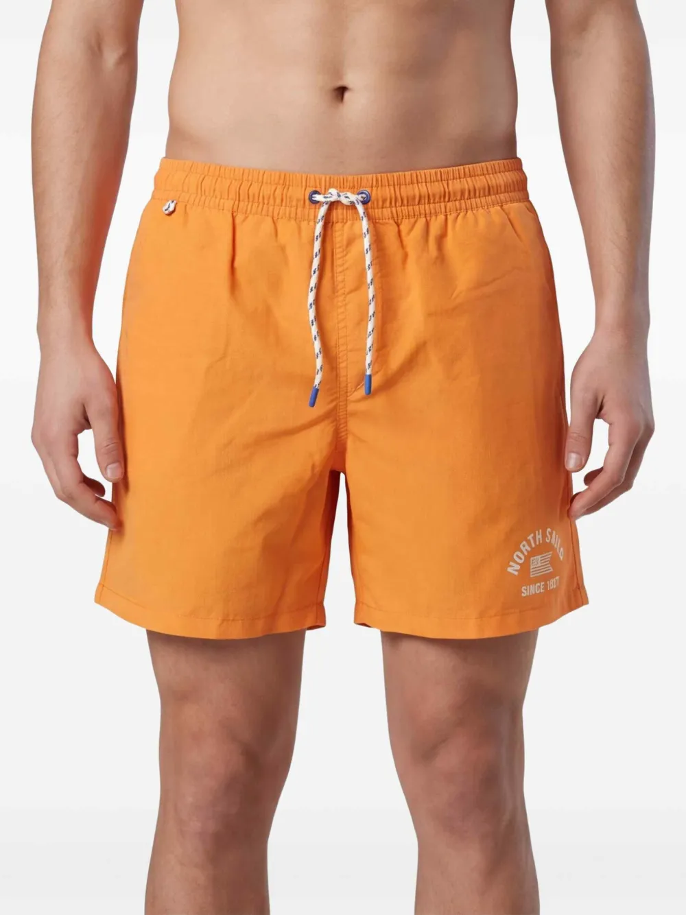 North Sails Zwembroek met logoprint en trekkoord Oranje