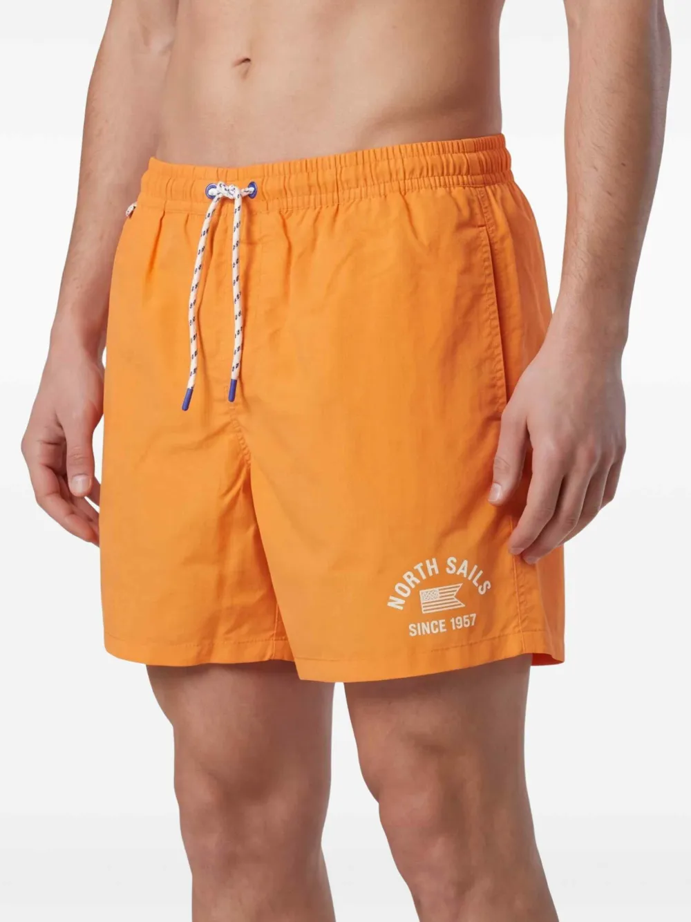 North Sails Zwembroek met logoprint en trekkoord Oranje
