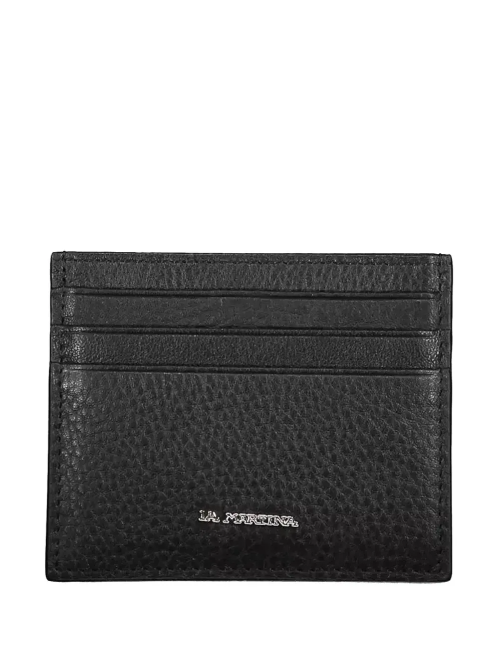 La Martina logo-plaque leather card holder - Nero