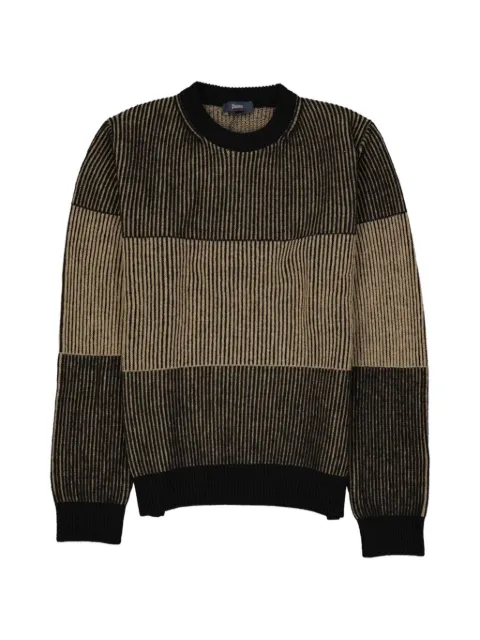 Herno vertical-stripe colour-block sweater