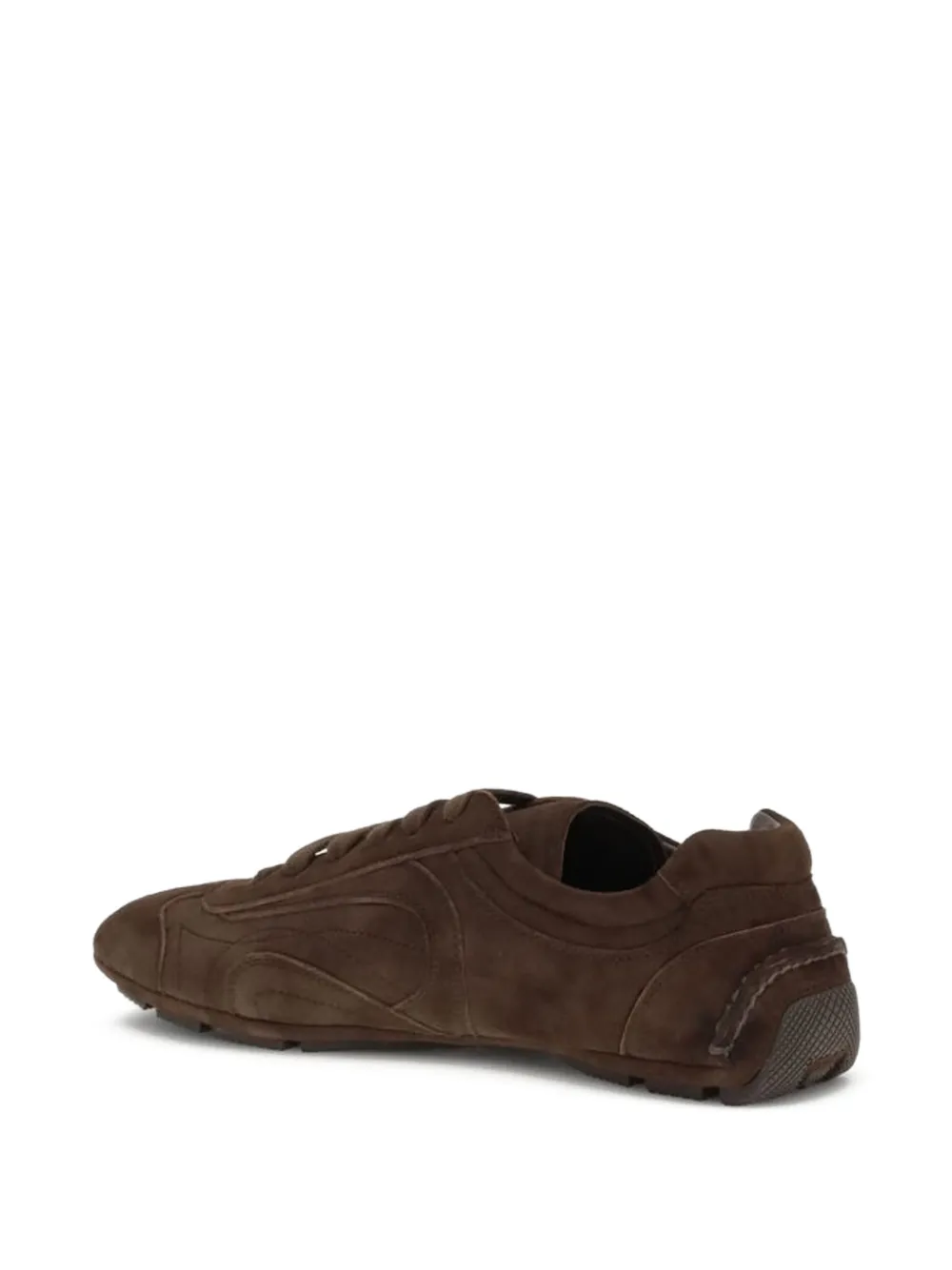 Prada Montecarlo suede panelled sneakers Bruin