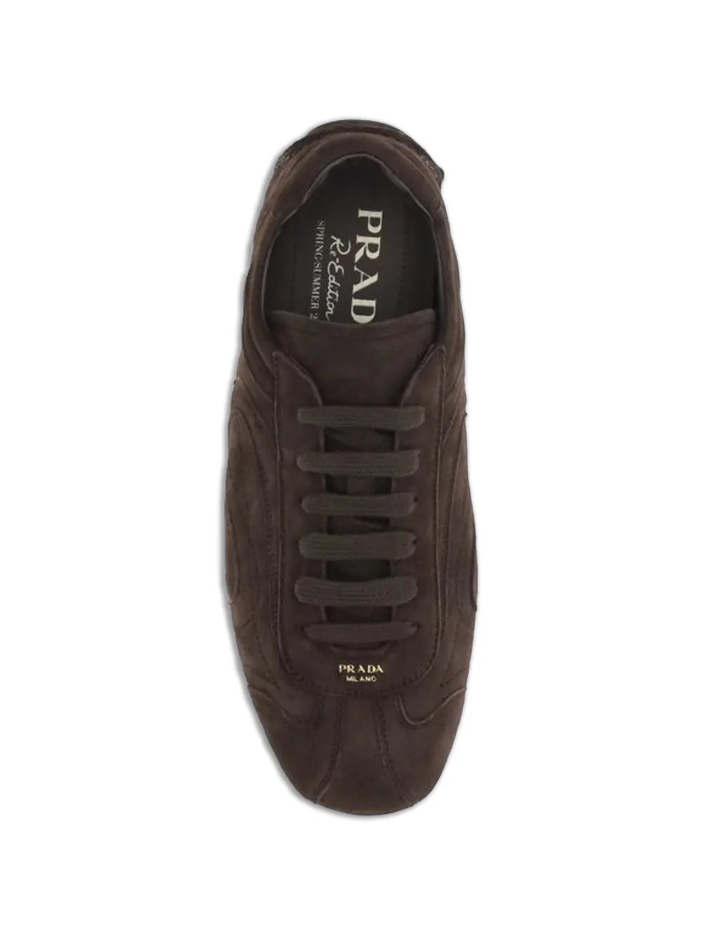Prada Montecarlo suede panelled sneakers Bruin