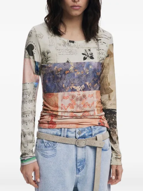 Desigual Collage Ruched long-sleeved T-shirt