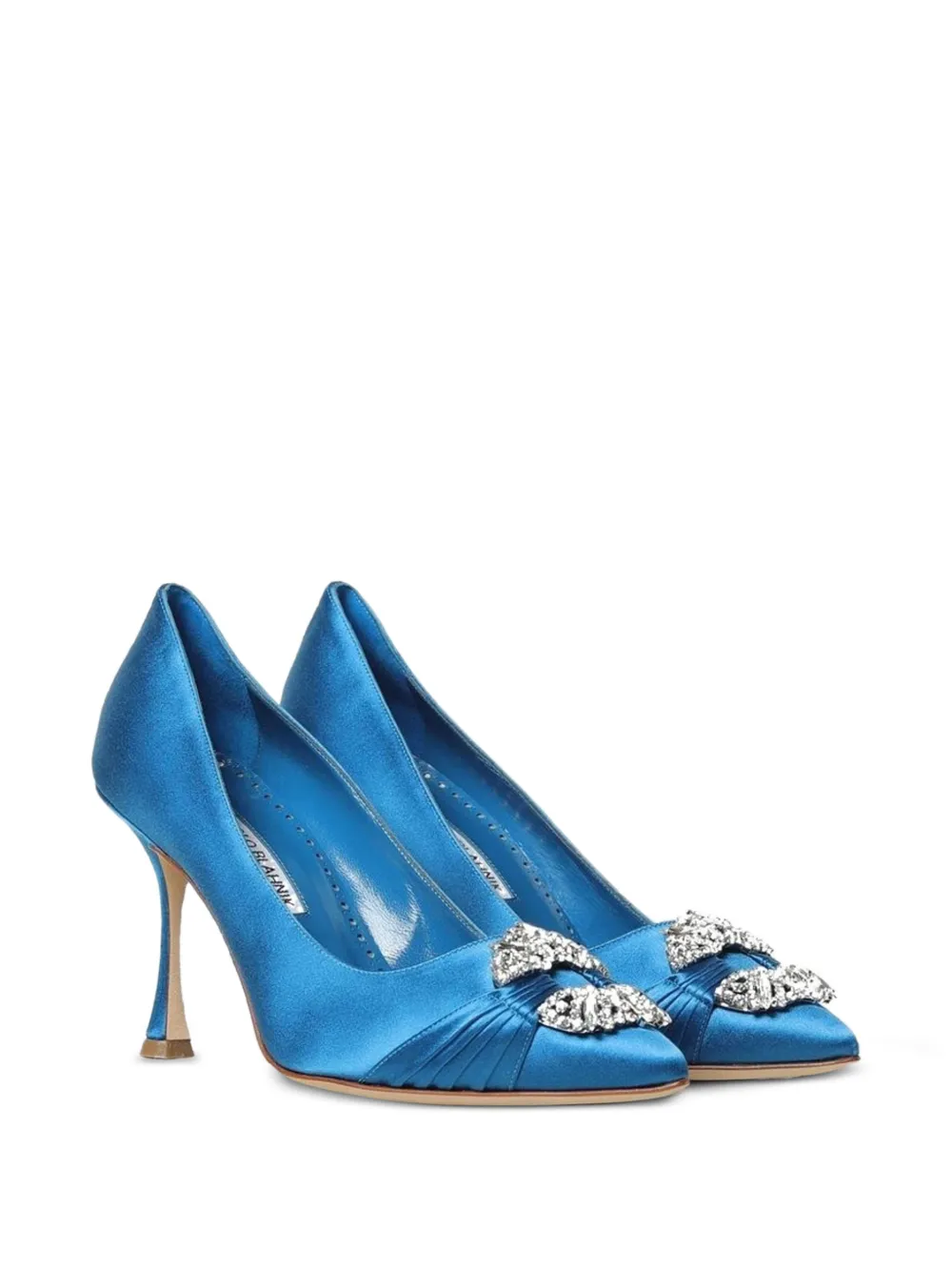 Manolo Blahnik Pumps verfraaid met kristallen Blauw