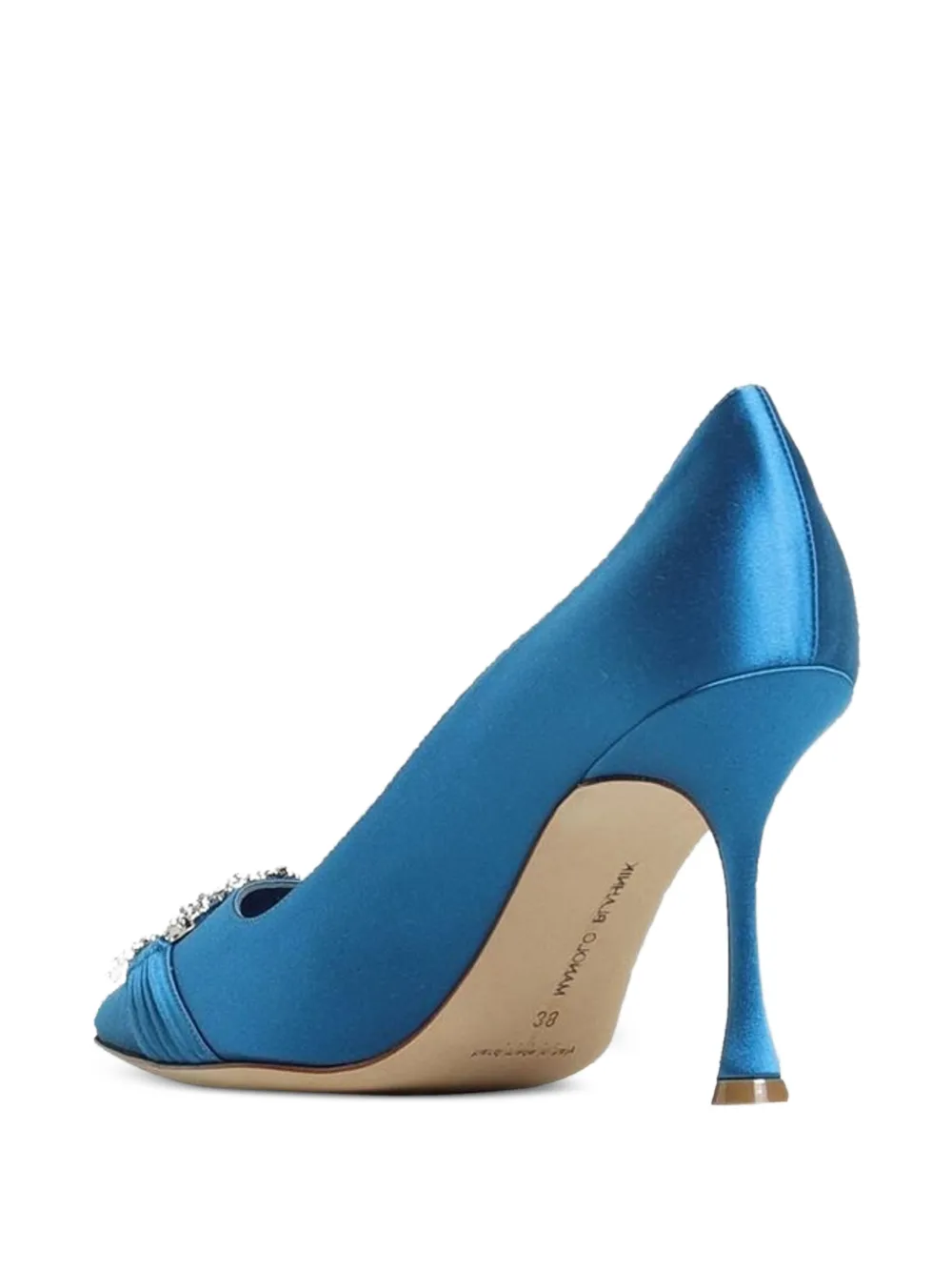 Manolo Blahnik Pumps verfraaid met kristallen Blauw
