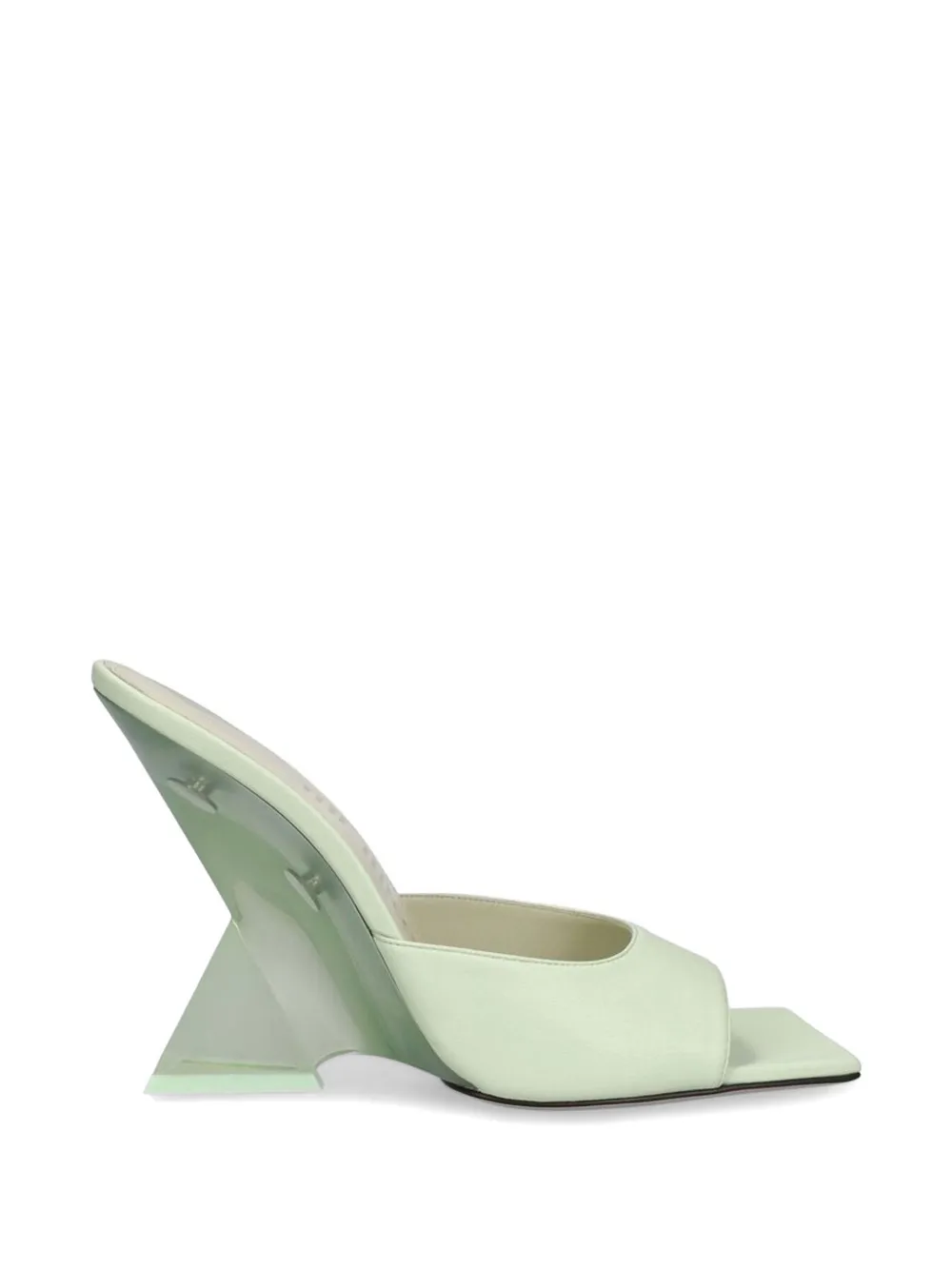 The Attico sculptural-heel leather sandals - Verde