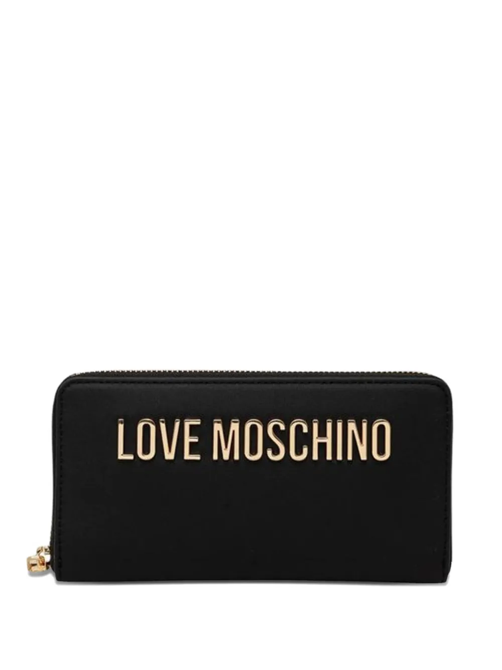 Love Moschino logo-plaque zip-around wallet - Nero