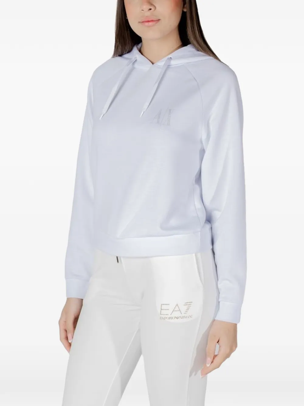 Armani Exchange Hoodie met raglan-mouwen en logoprint Wit