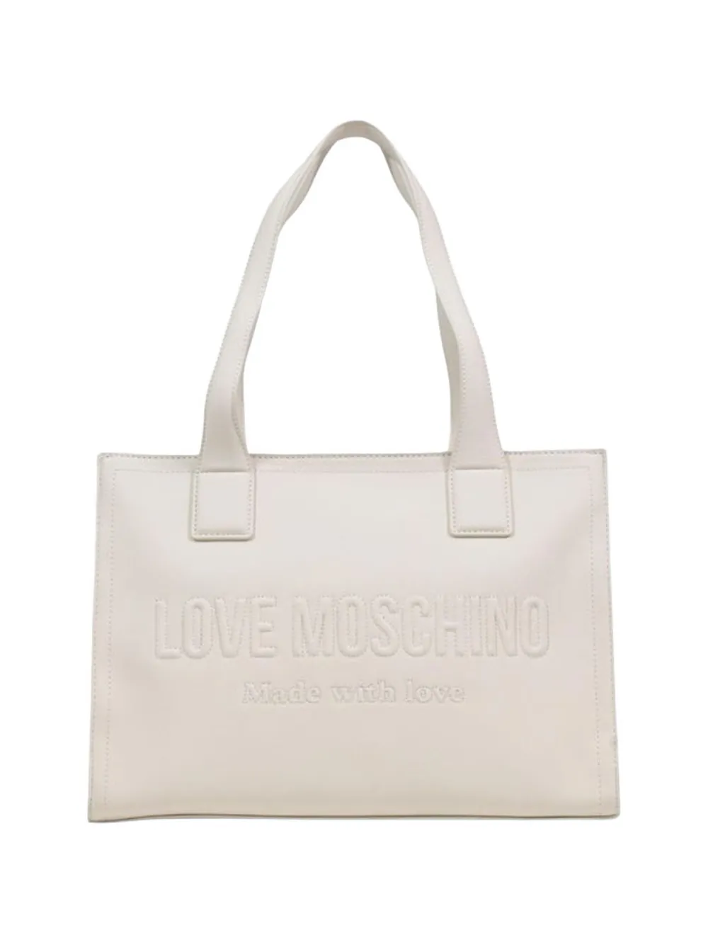 Love Moschino embossed logo tote bag - Toni neutri