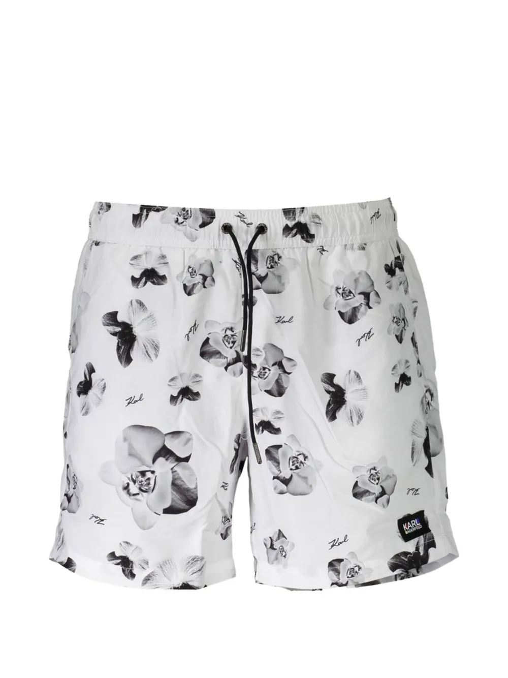Karl Lagerfeld floral-print swim trunks - Bianco