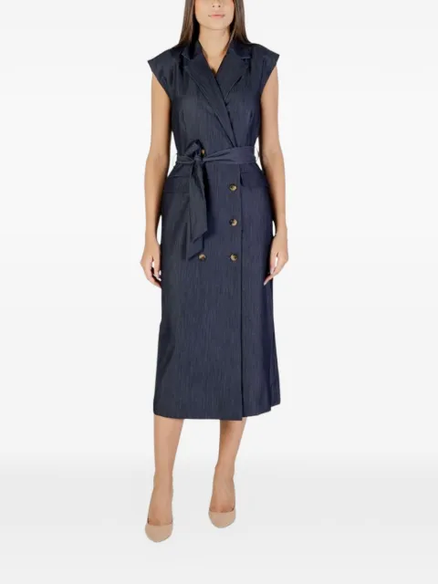 ICHI midi double-breasted belted dress