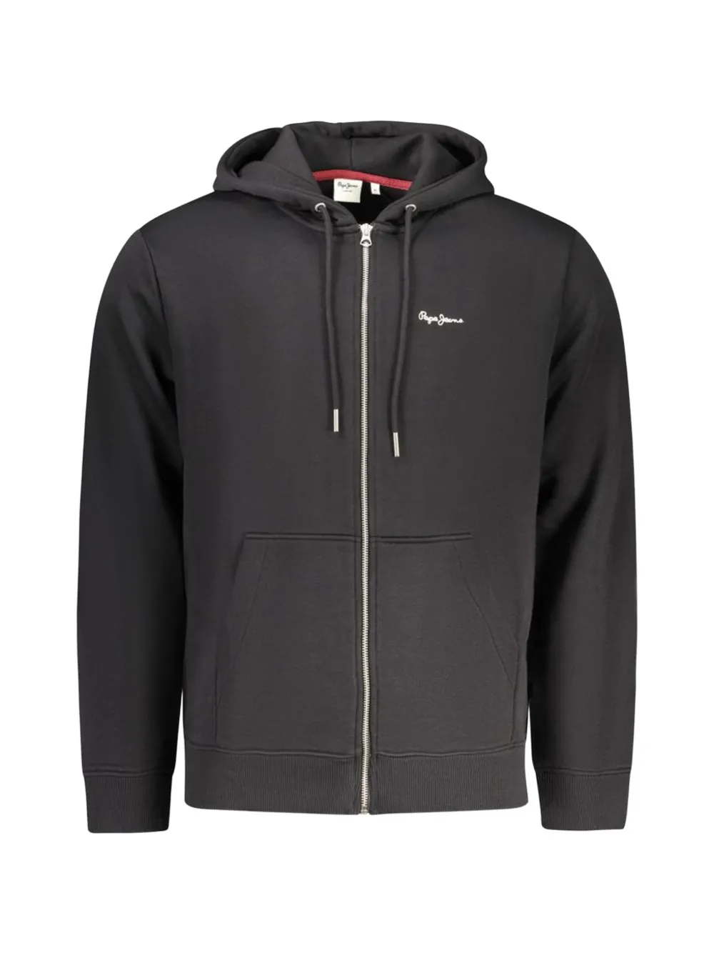 Pepe Jeans logo-embroidered zip-up hoodie - Nero