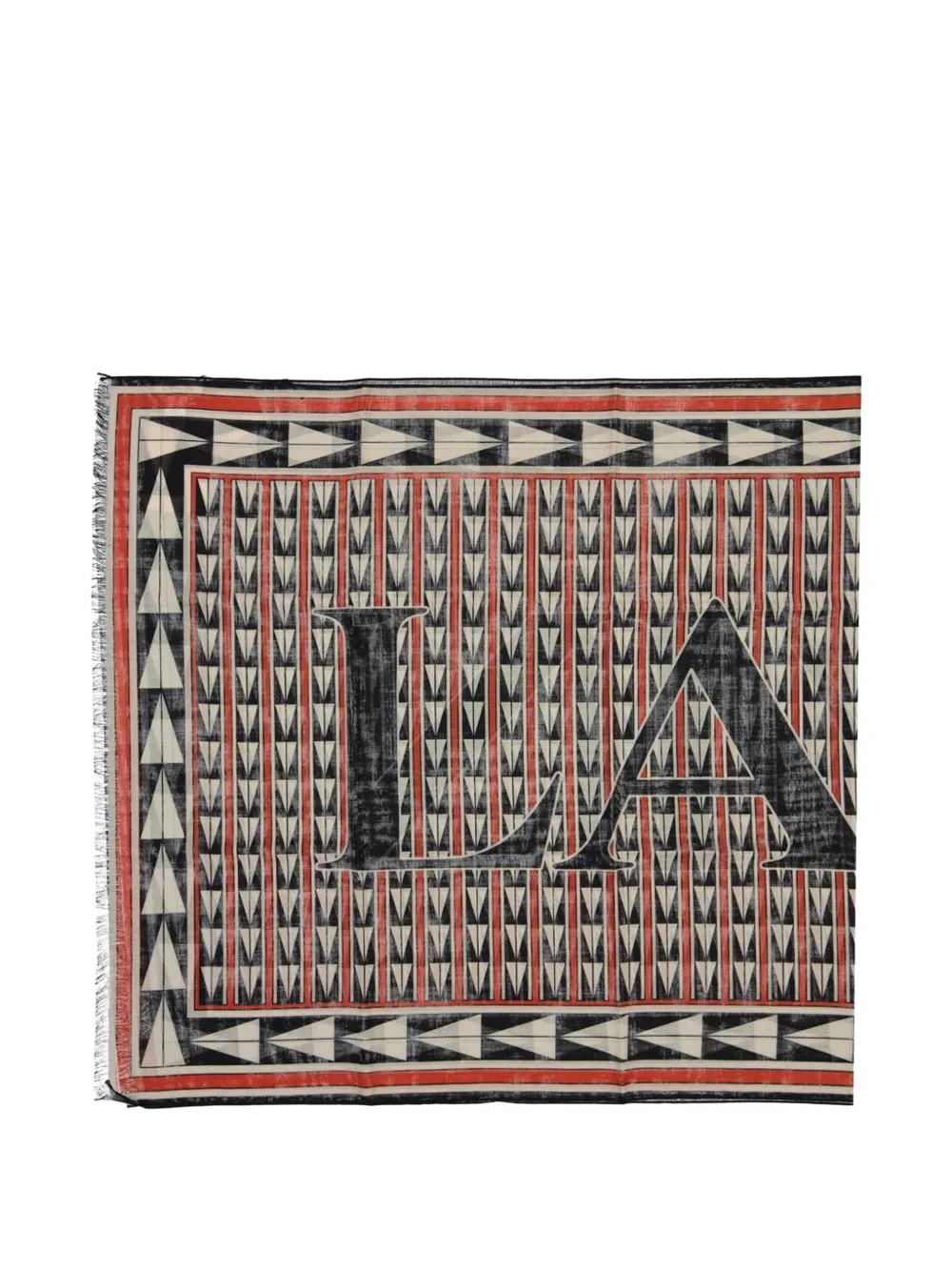 Lanvin Sjaal met geometrisch patroon Zwart