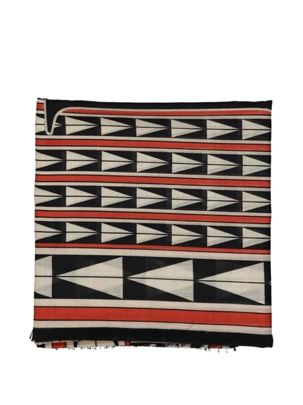 Lanvin Sjaal met geometrisch patroon Zwart