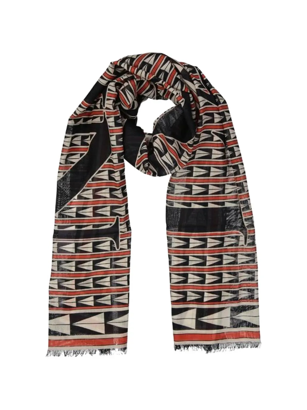 Lanvin Sjaal met geometrisch patroon Zwart