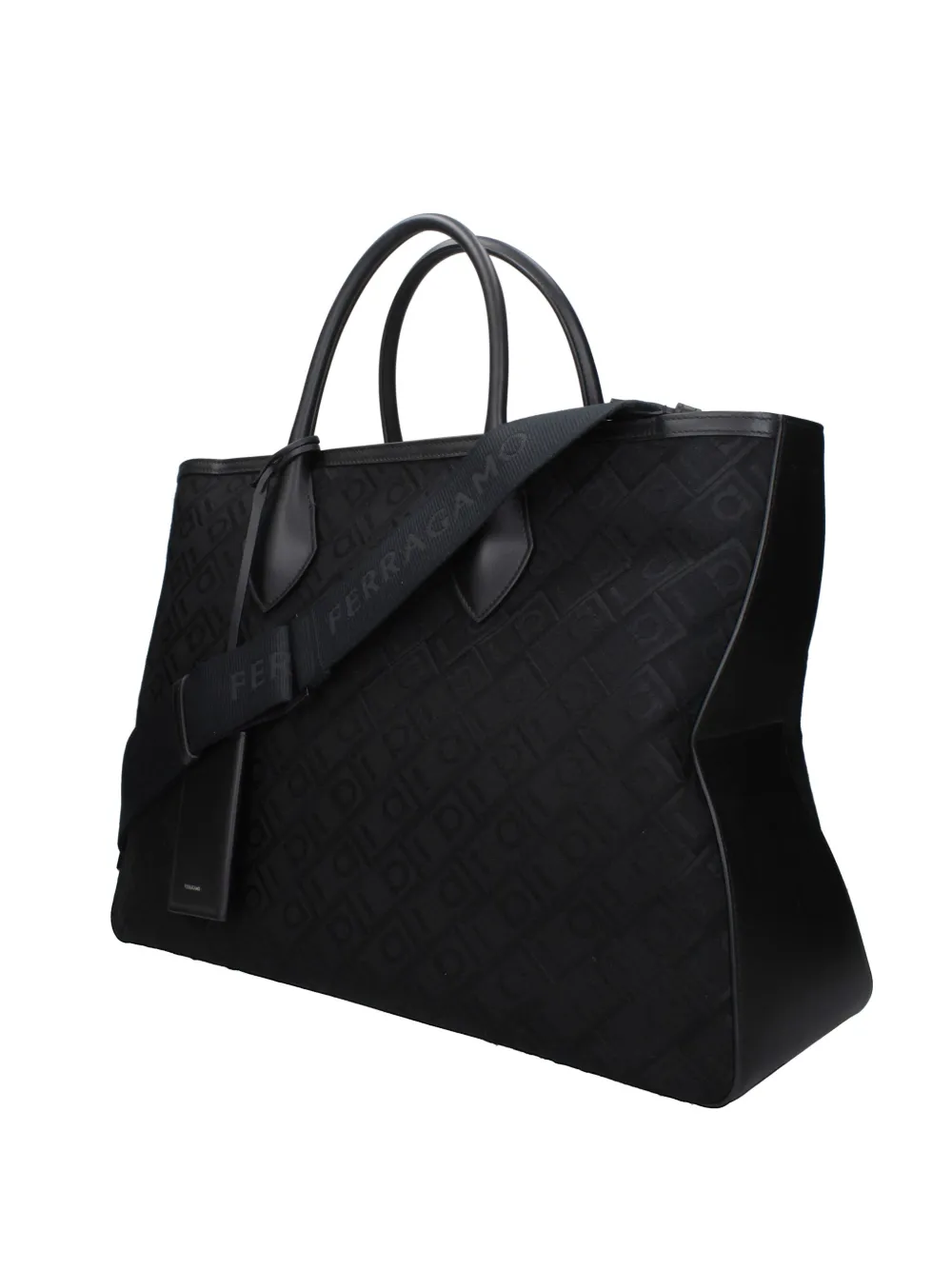 Ferragamo jacquard tote bag - Nero