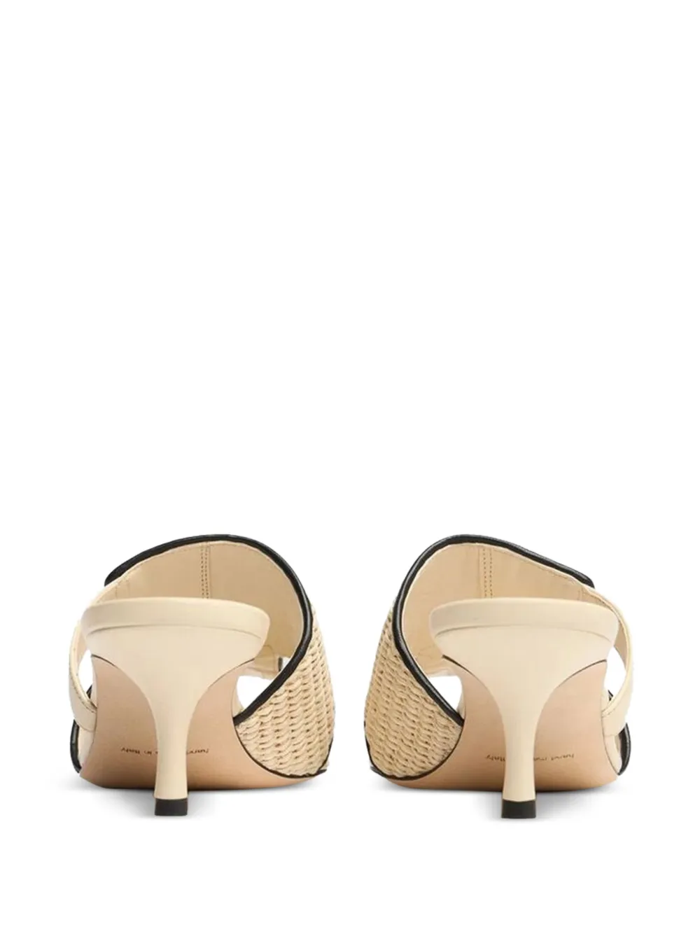 Manolo Blahnik Fabiolamu woven leather-trim sandals Beige