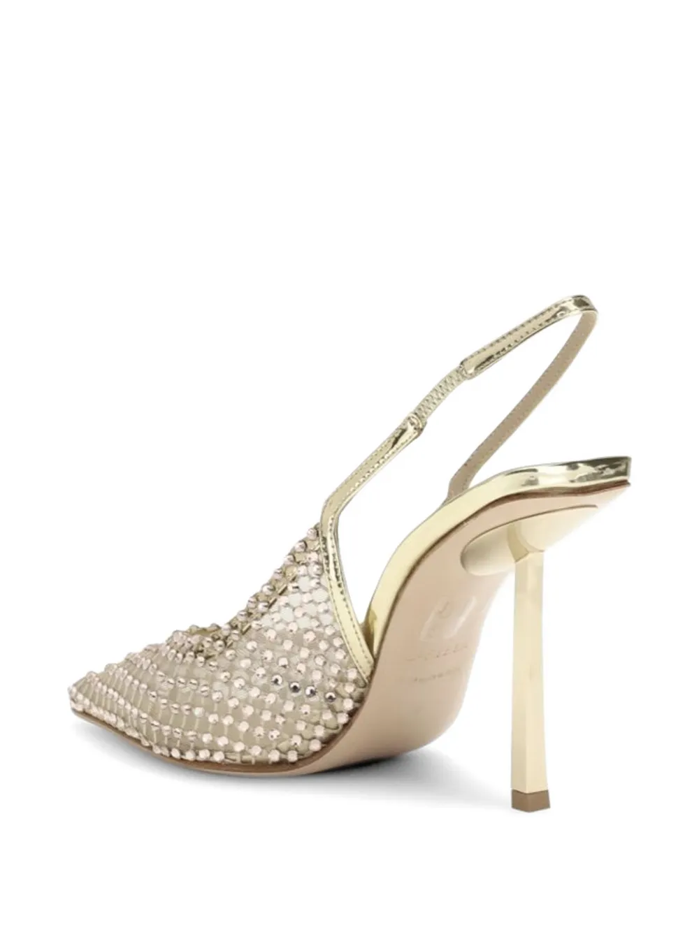 Le Silla crystal-embellished mesh pumps Goud