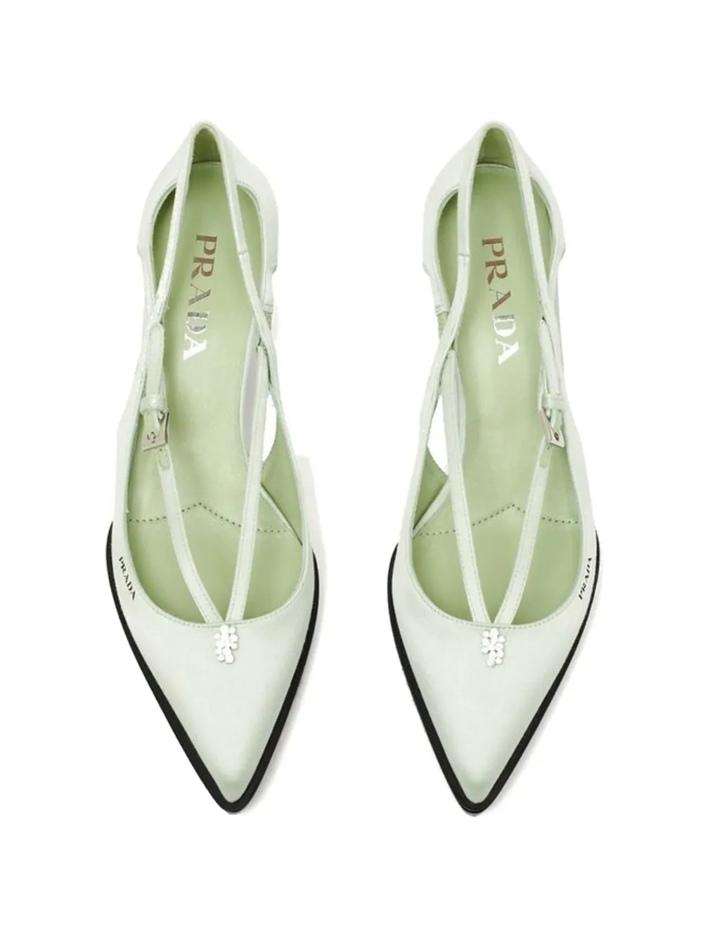 Prada cut-out heeled pumps Groen