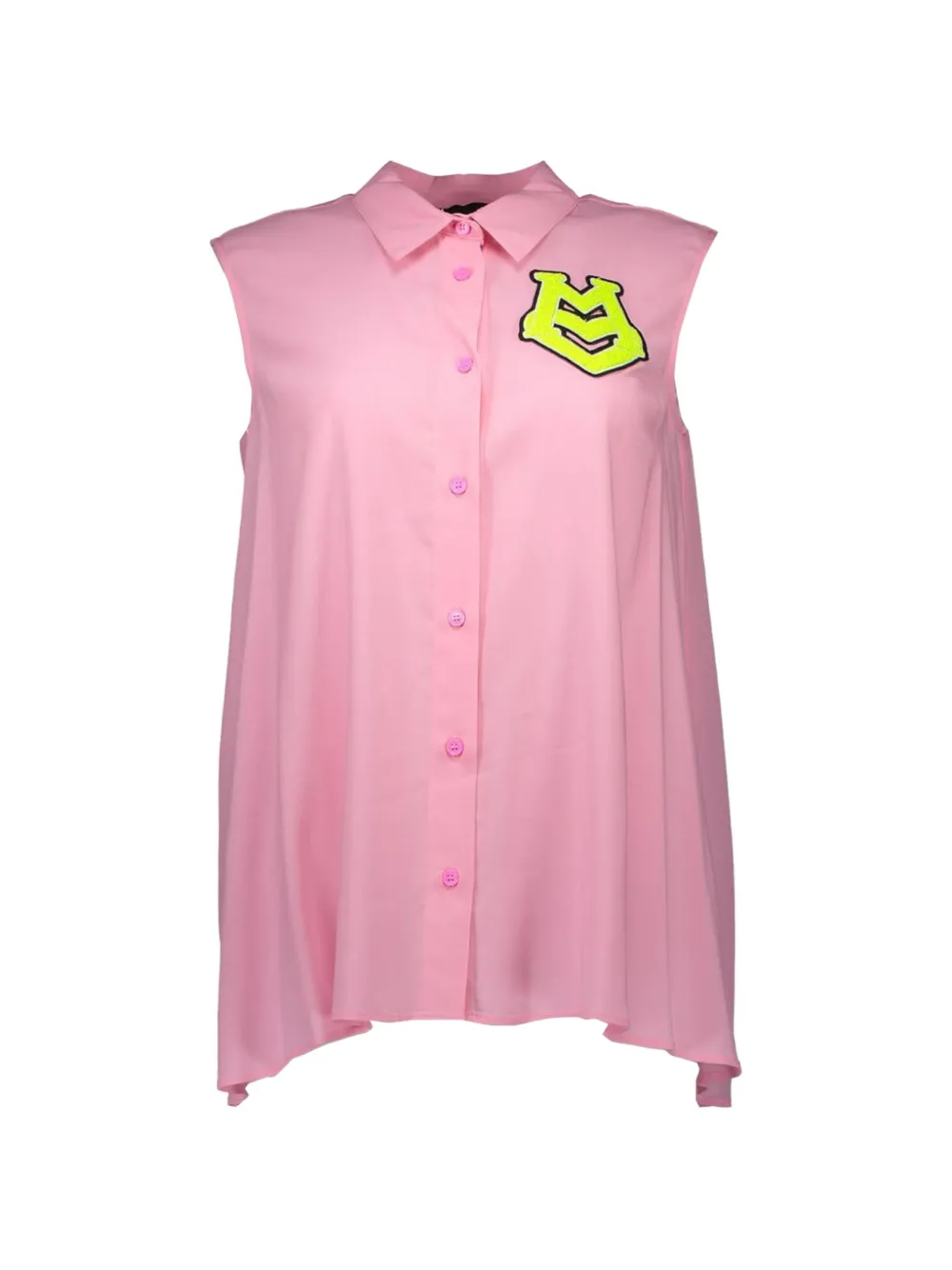 Love Moschino graphic-patch sleeveless shirt - Rosa