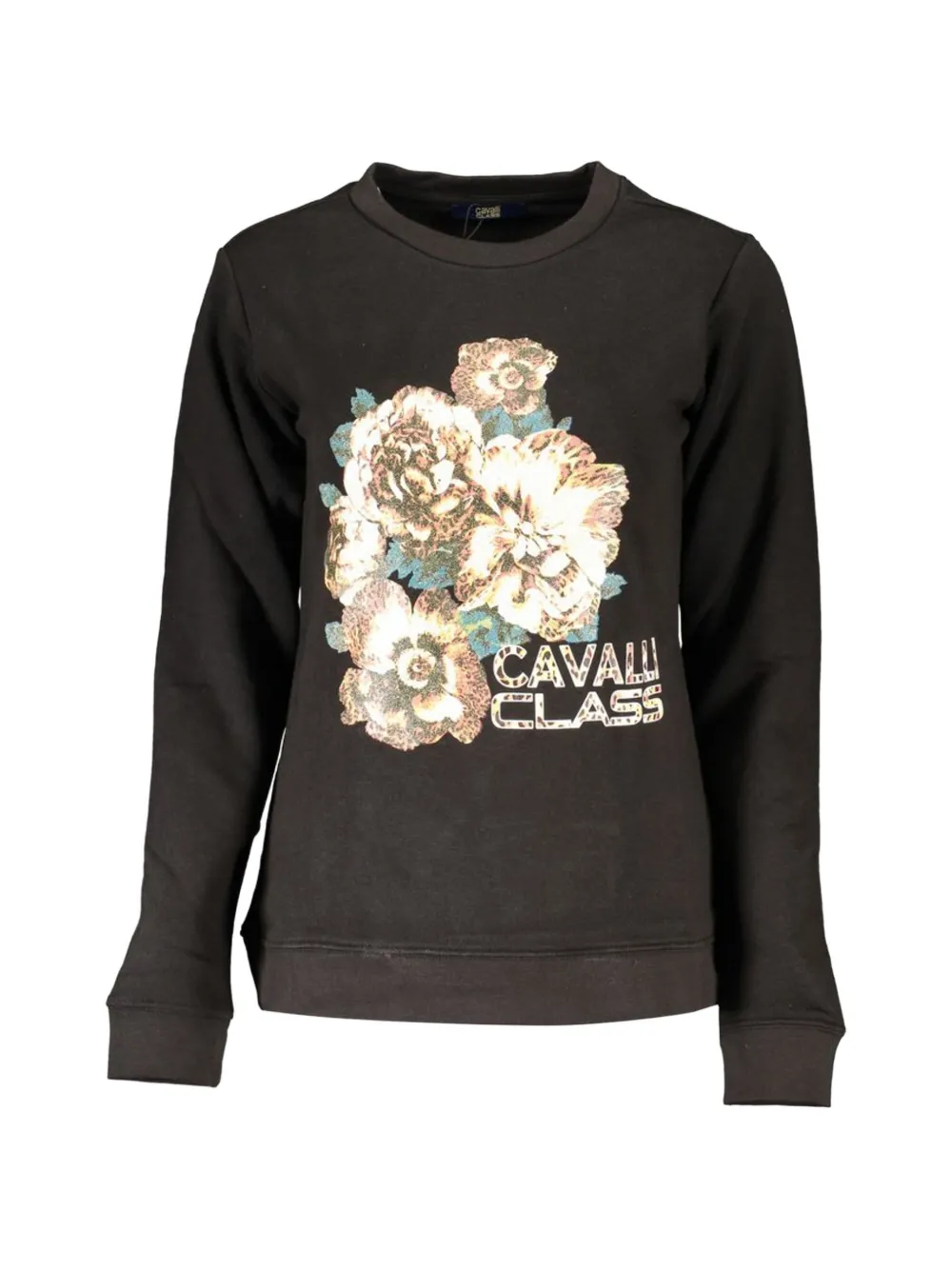 Cavalli Class floral-print sweatshirt - Nero