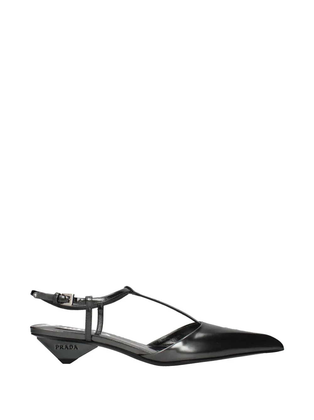 Prada Leather Pointy-toe Slingback Pump In Black