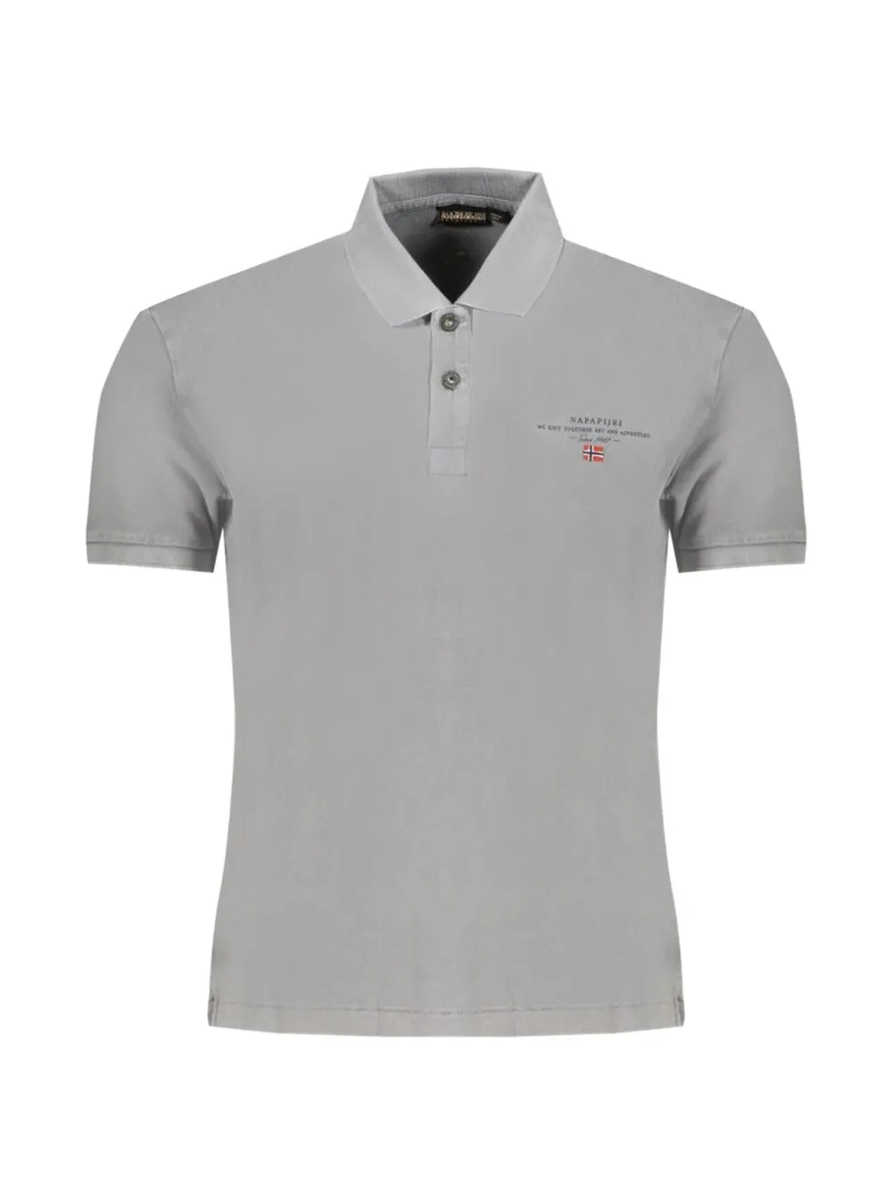 Napapijri logo-embroidered cotton polo shirt - Grigio