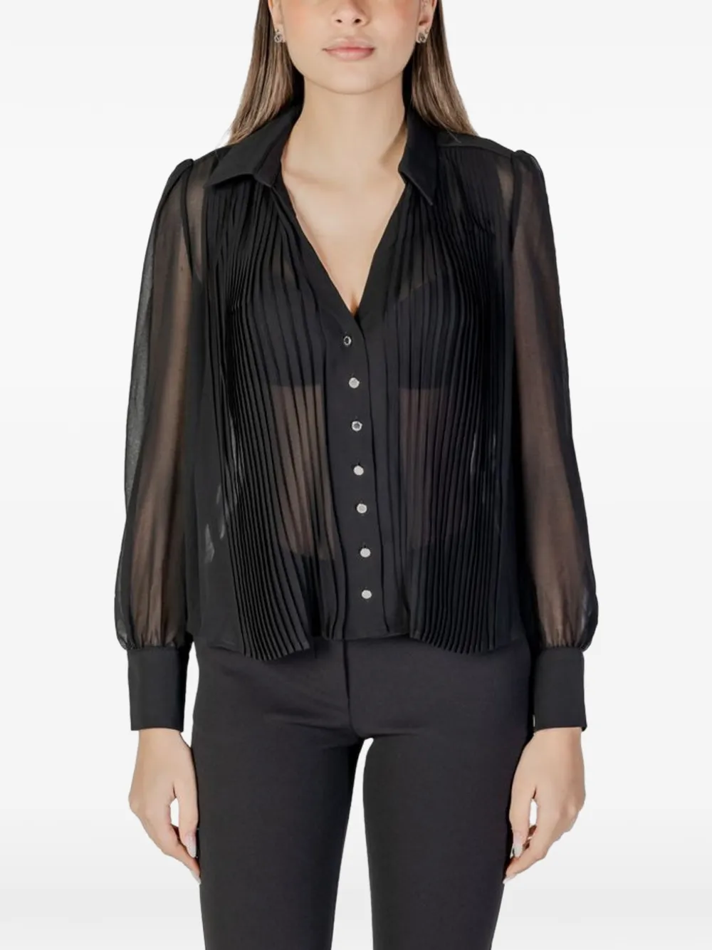 Morgan pleated blouse - Nero