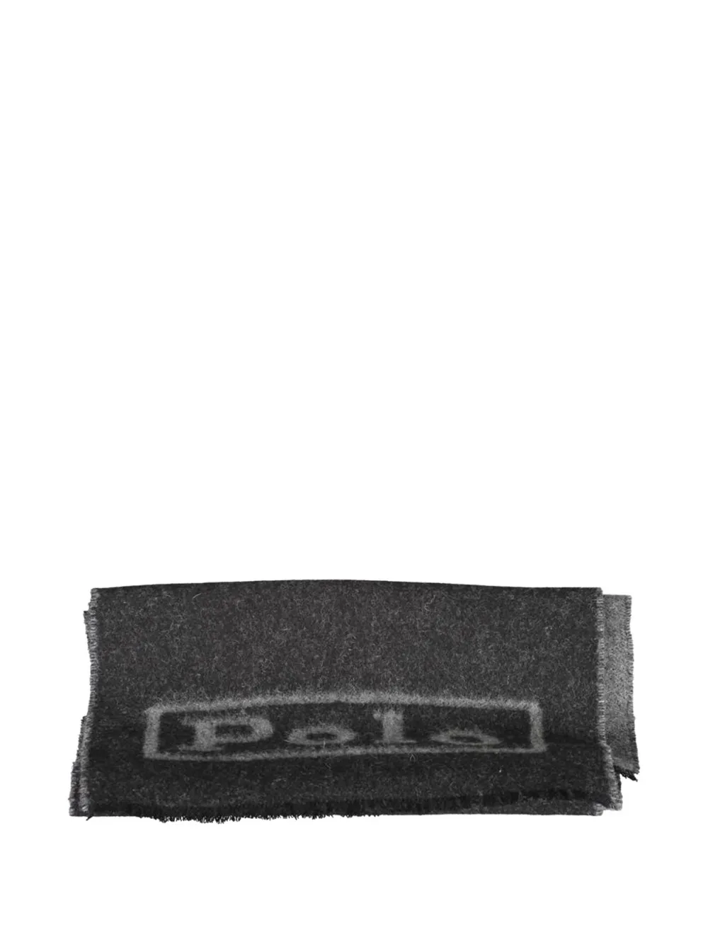 Polo Ralph Lauren logo-print frayed wool scarf - Nero
