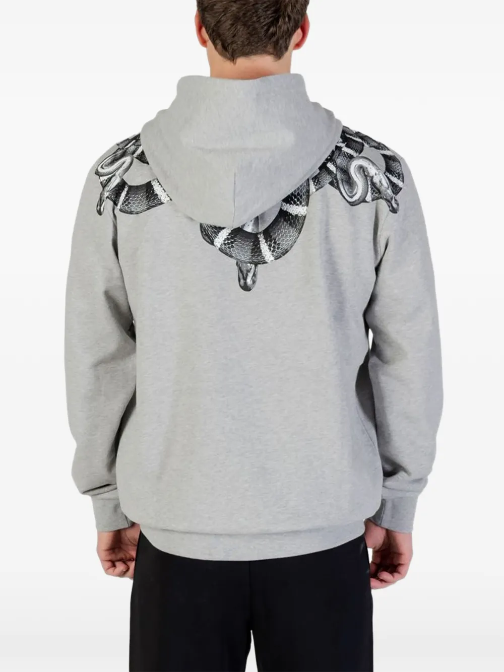 COUNTY OF MILAN Hoodie met slangenprint en rits Grijs
