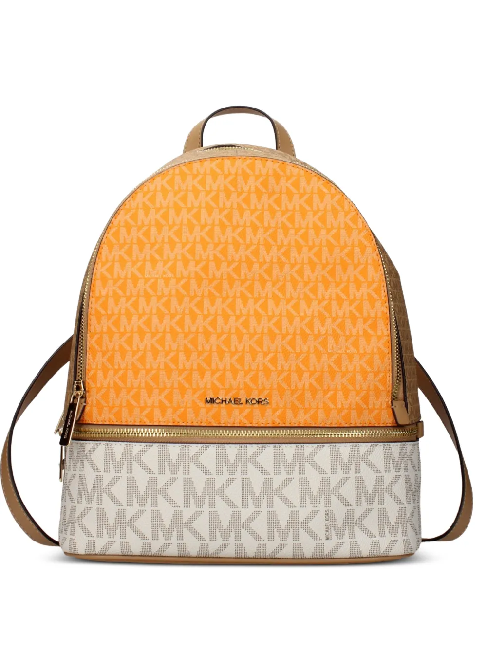 Michael Kors monogram colour-block backpack - Arancione