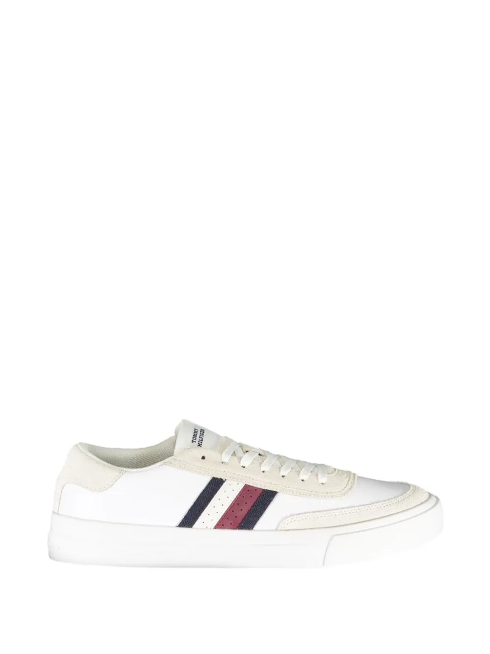 Tommy Hilfiger suede-panelled striped sneakers - Bianco