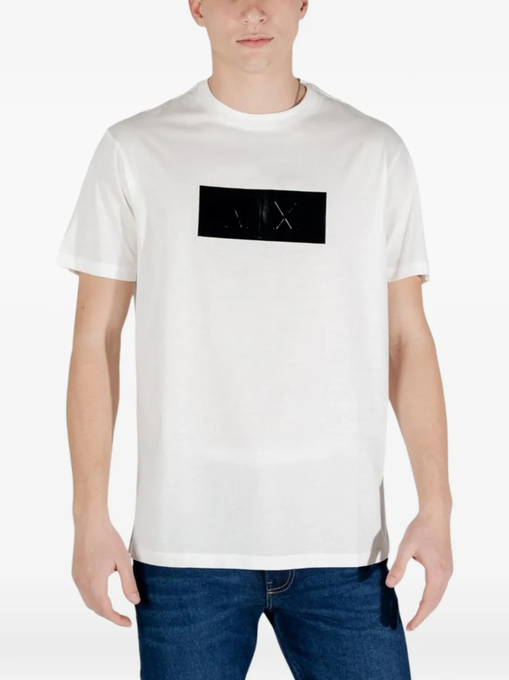 Armani Exchange logo-patch T-shirt - Bianco