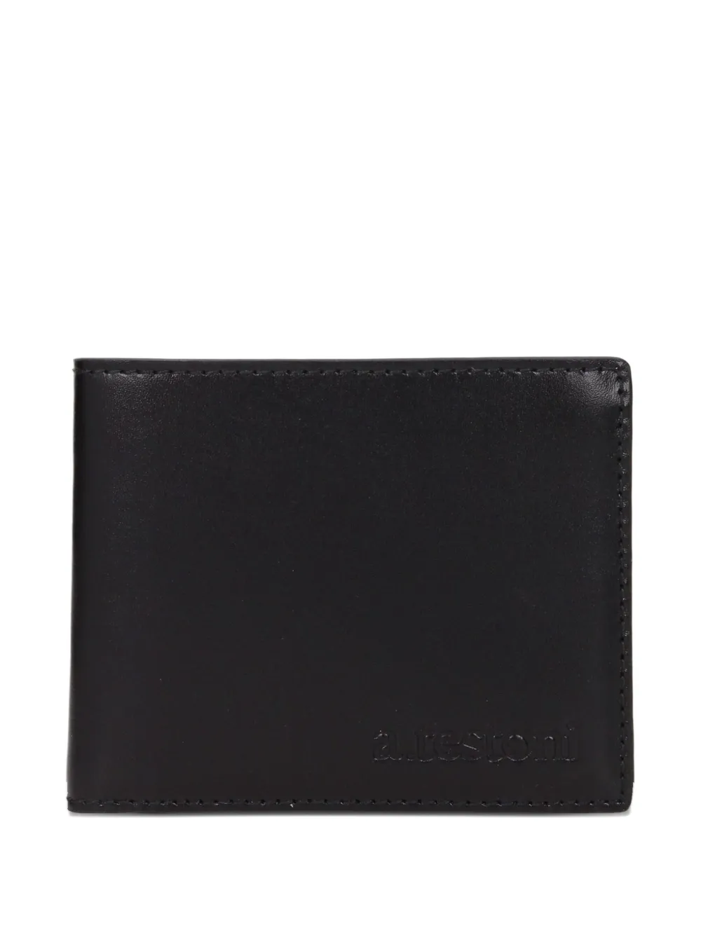 a.testoni leather bifold wallet - Nero