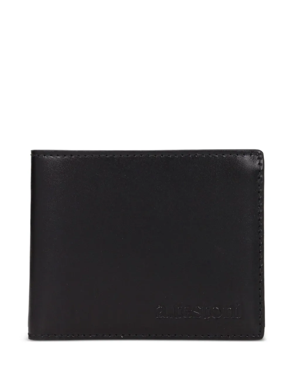 a.testoni leather bifold wallet - Nero