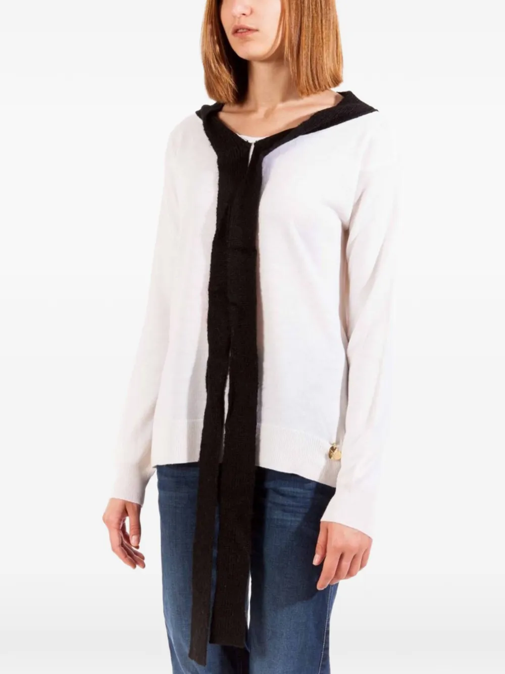 Love Moschino contrast-trim wool sweater Wit