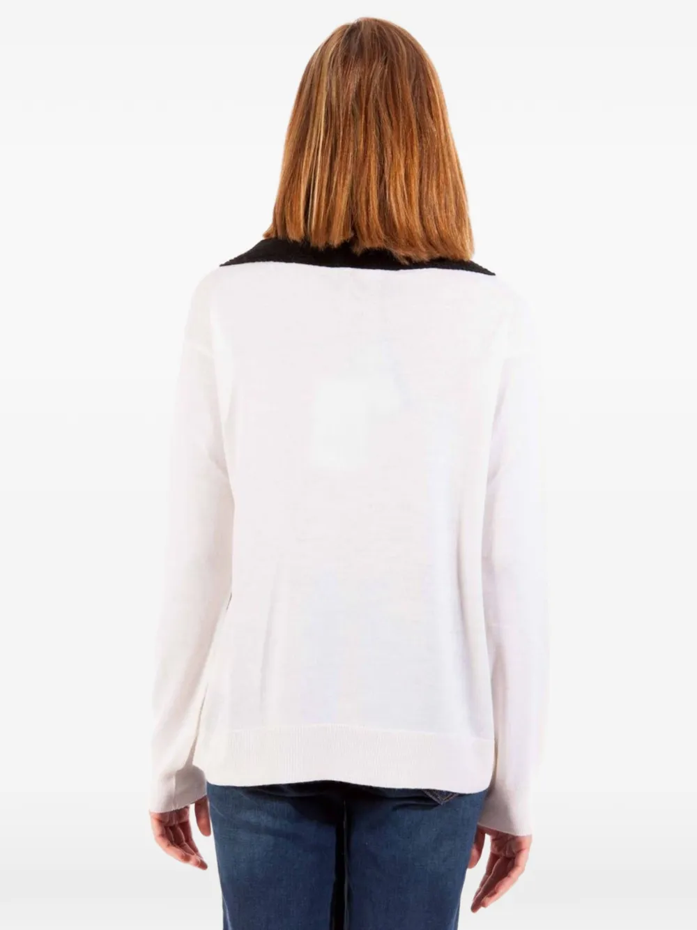 Love Moschino contrast-trim wool sweater Wit