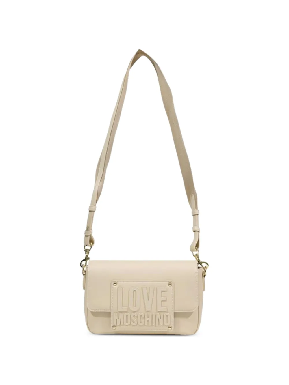 Love Moschino Schoudertas met logoplakkaat Beige