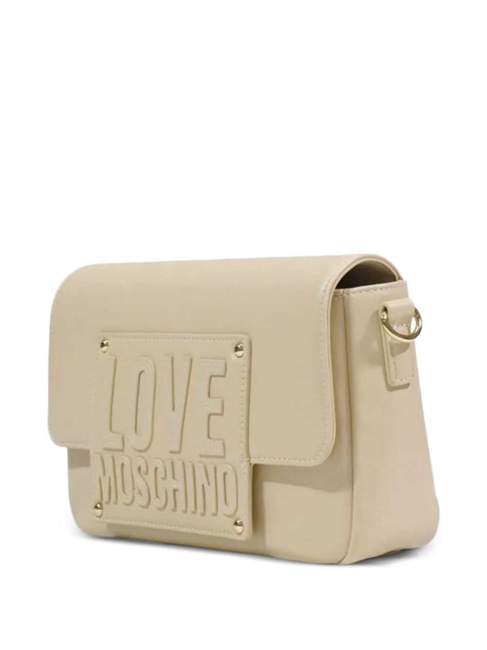 Love Moschino Schoudertas met logoplakkaat Beige