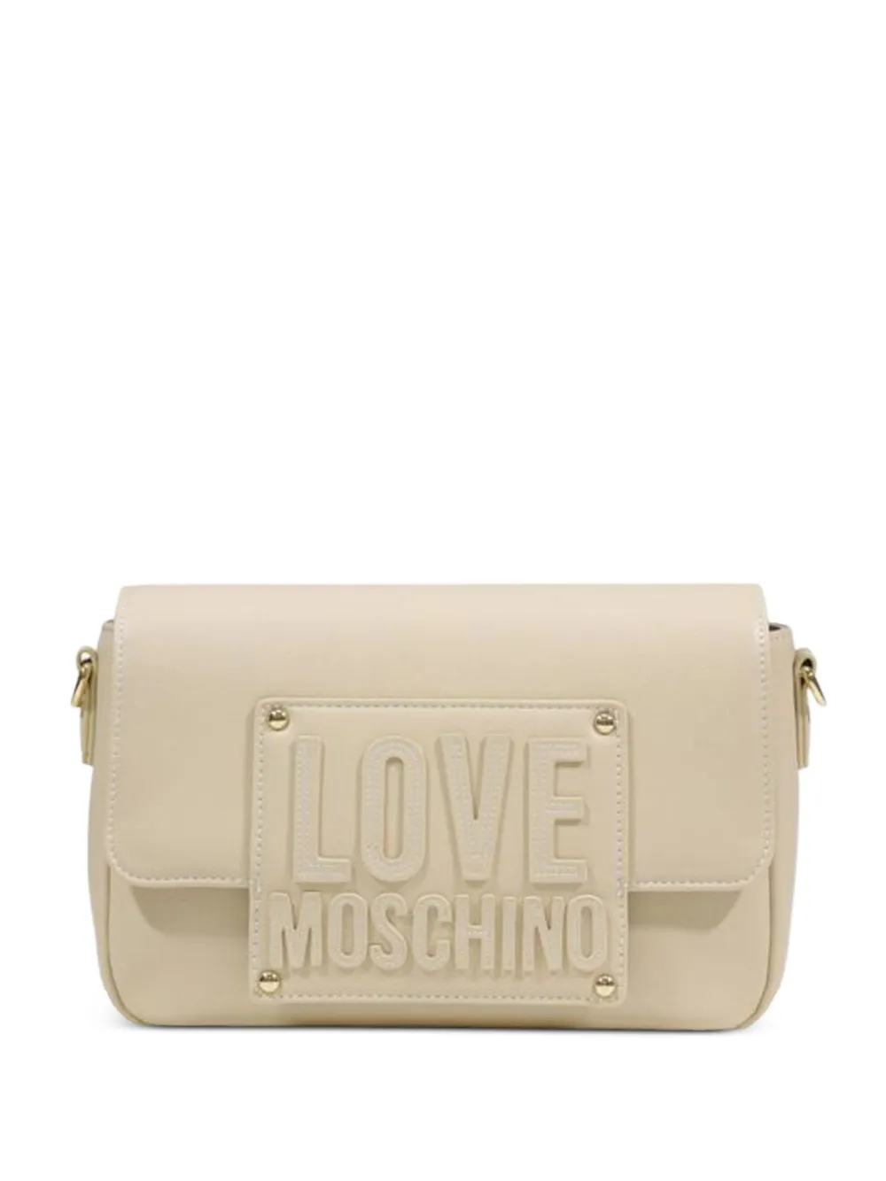 Love Moschino embossed logo-plaque shoulder bag - Toni neutri