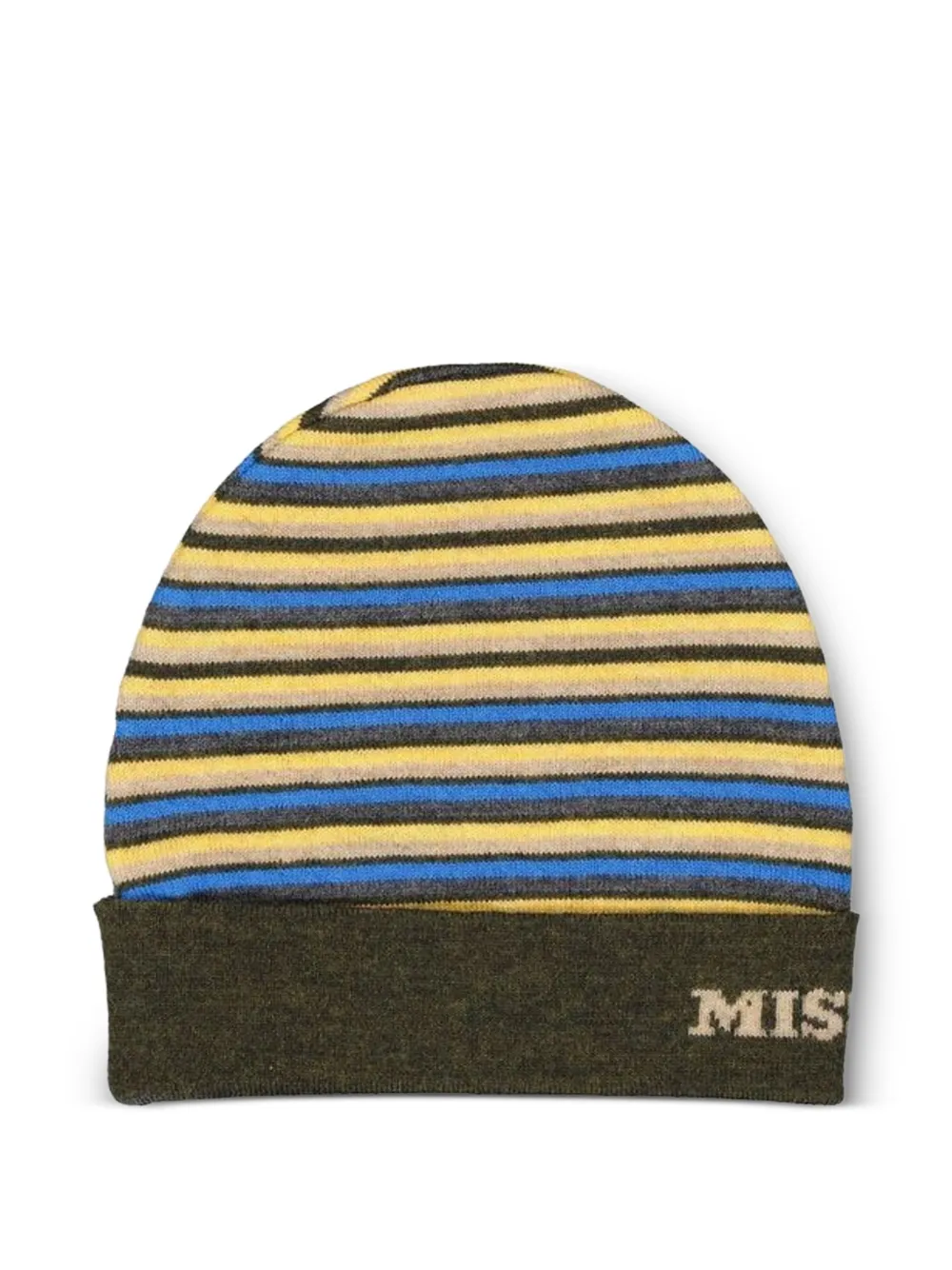 Missoni striped-pattern beanie hat - Marrone
