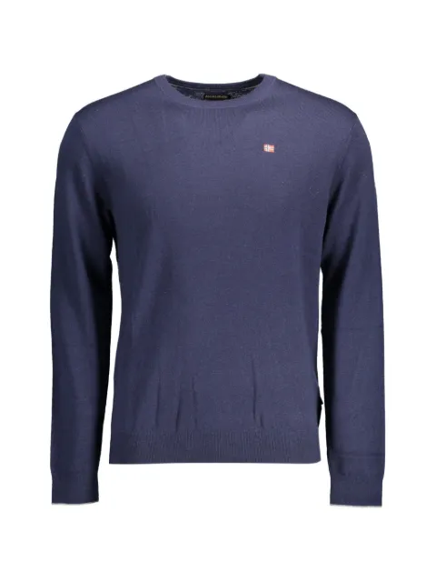 Napapijri logo-patch crew-neck sweater