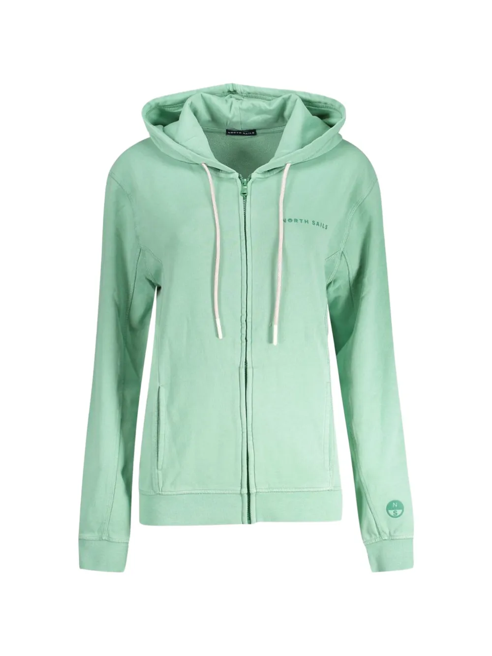 North Sails logo-detail zip-fastening hoodie - Verde