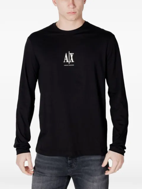 Armani Exchange 로고 프린트 긴소매 티셔츠