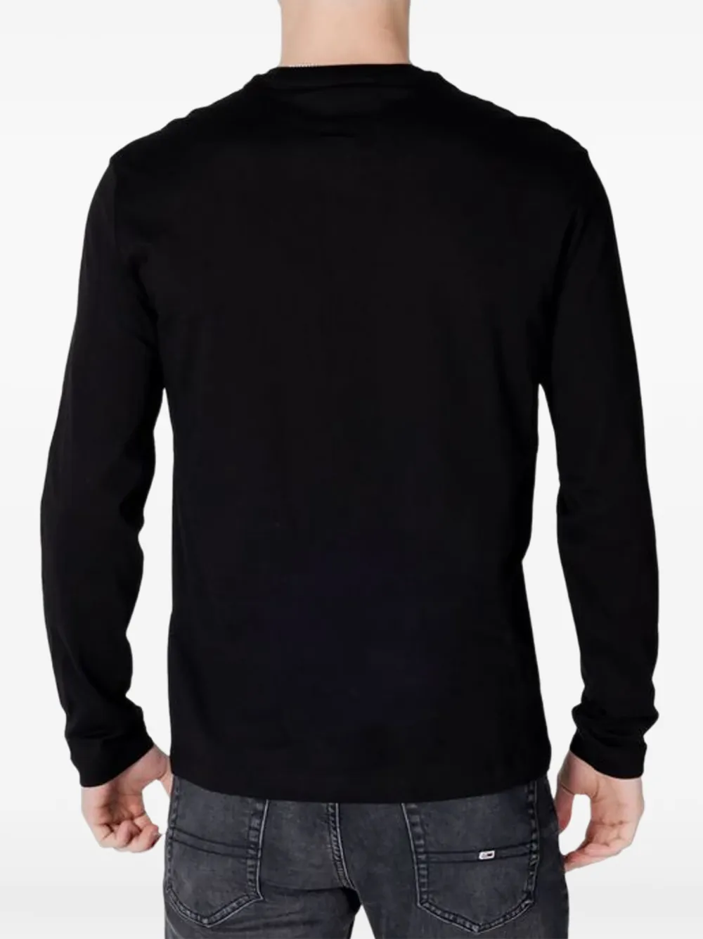 Armani Exchange T-shirt met geborduurd logo Zwart