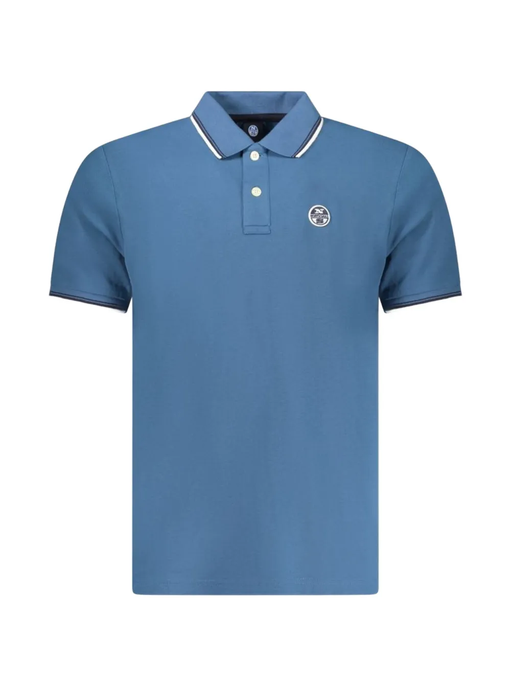 North Sails logo-patch cotton polo shirt - Blu