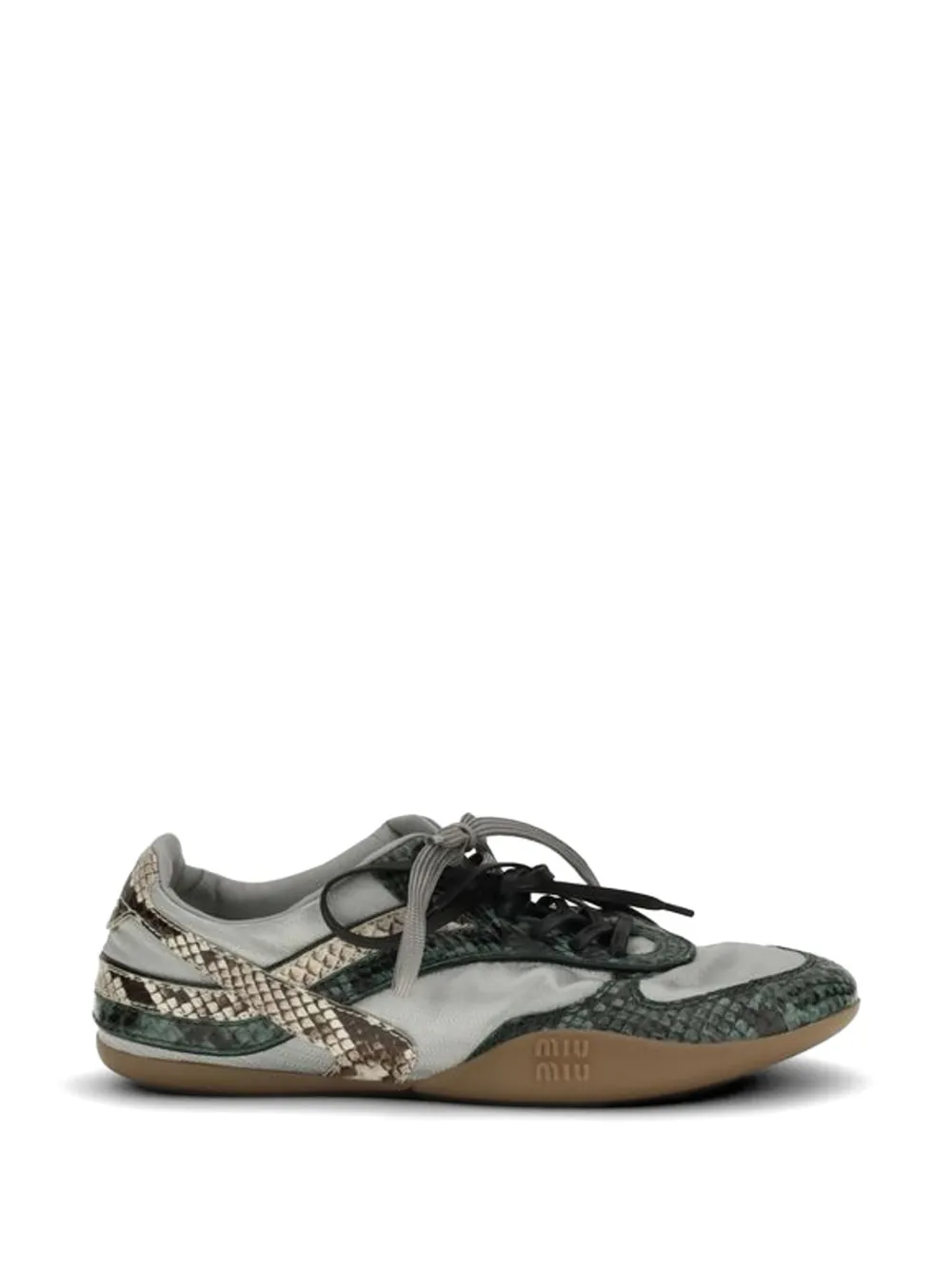 Miu Gymnasium snakeskin-effect sneakers Grijs