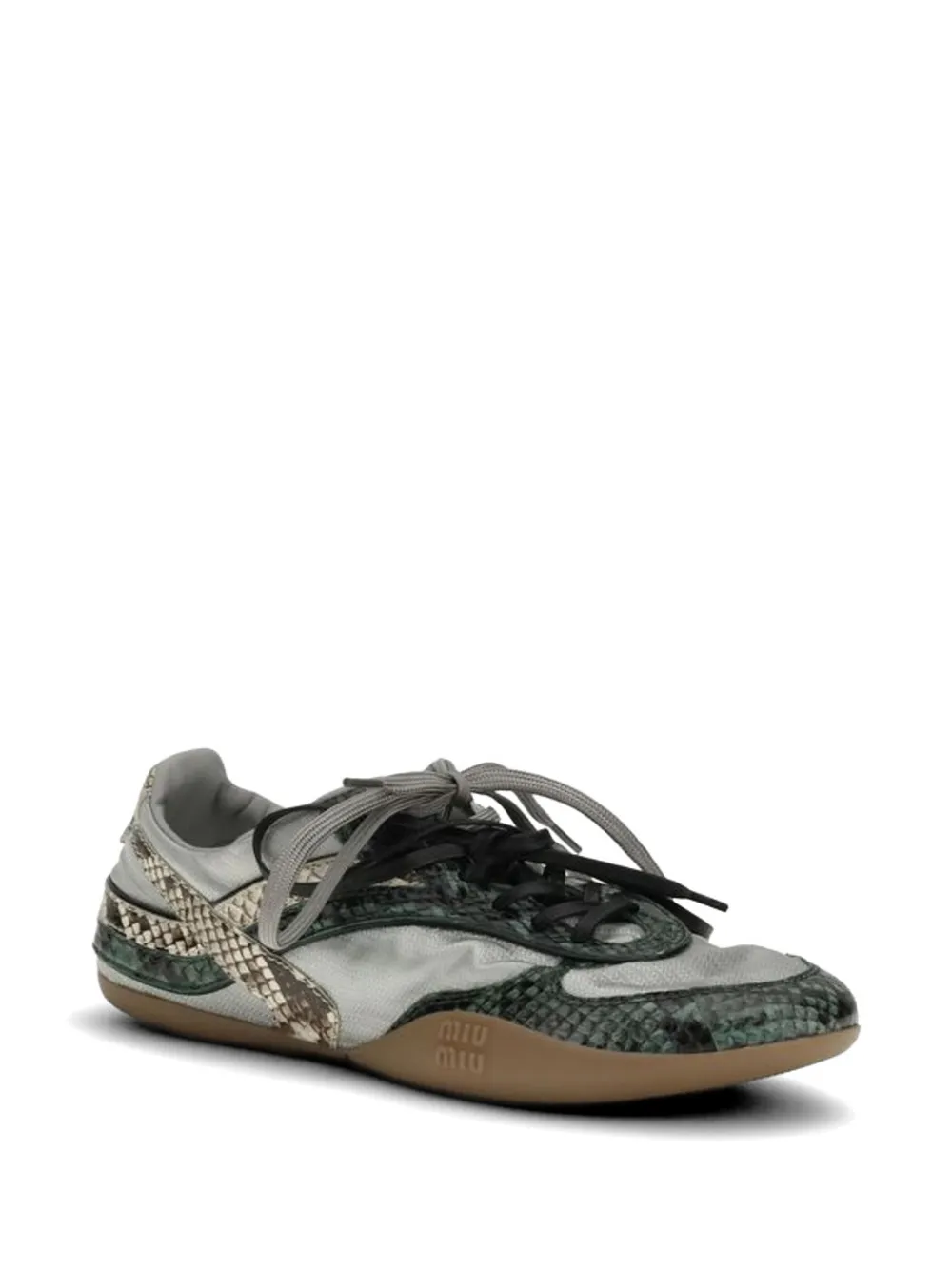 Miu Gymnasium snakeskin-effect sneakers Grijs