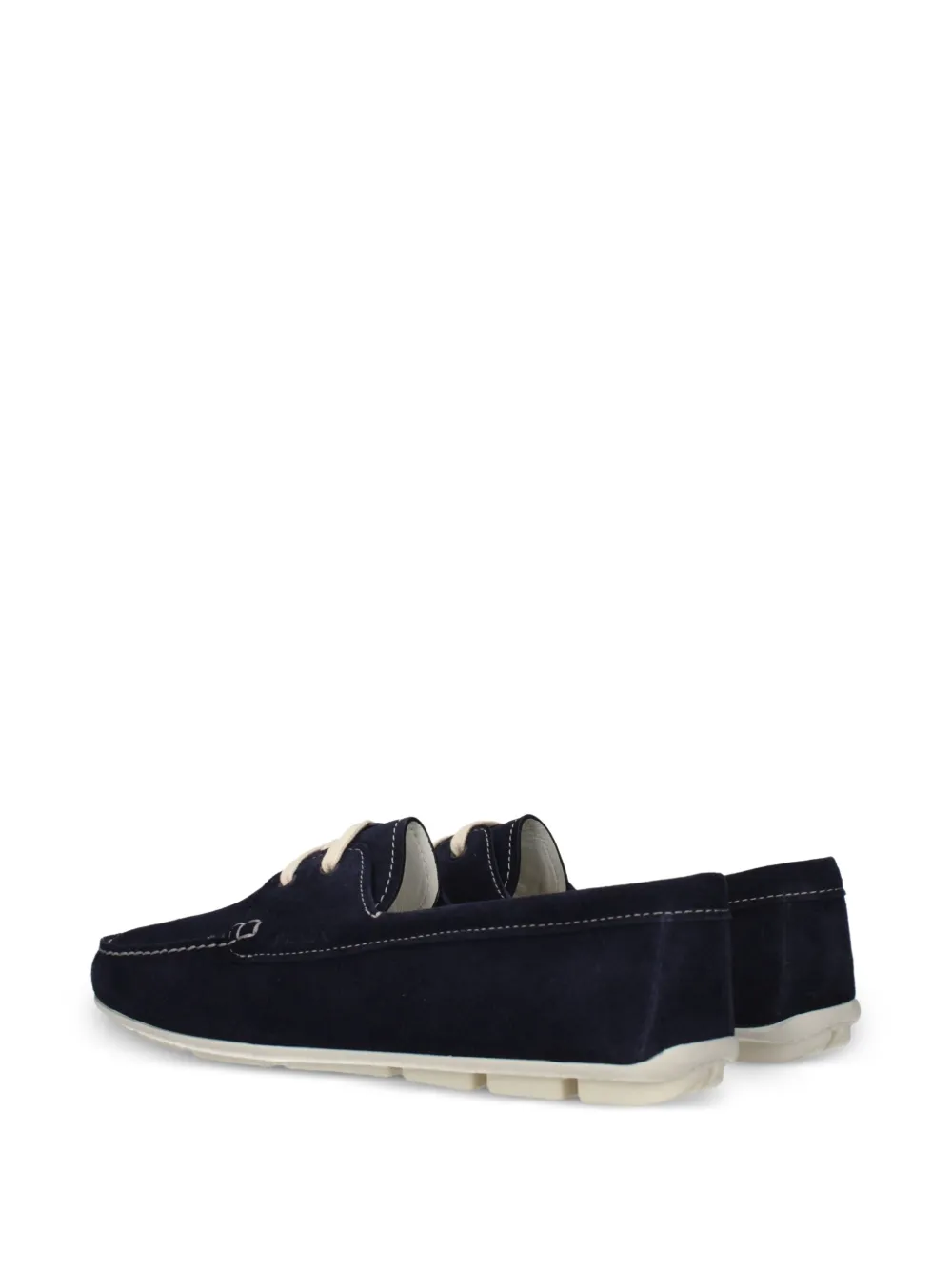 Prada lace-up suede boat shoes Blauw