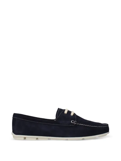 Prada lace-up suede boat shoes